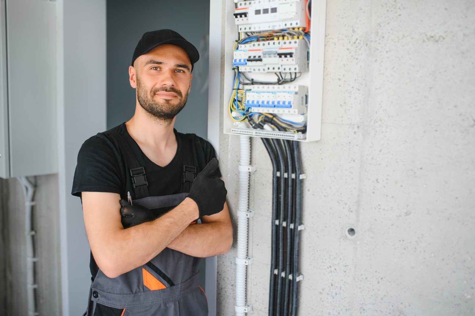 Électricien intervenant en urgence sur un tableau électrique